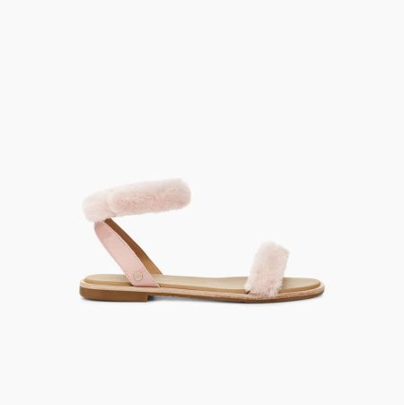 UGG Fluff Springs Patent Orange Sandals for Women (XULW67389)